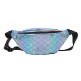 Women Laser Fish Scale Leather Crossbody Pack