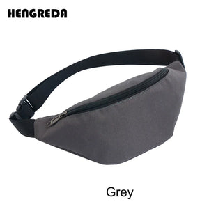 Unisex Oxford Fanny Pack Waist Bag with 3 Zipper Pockets