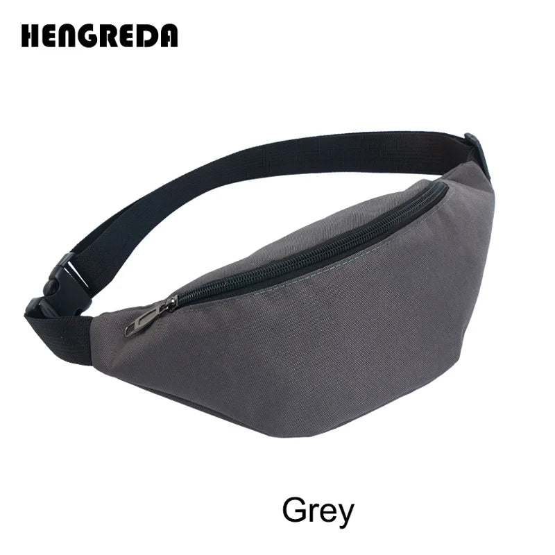 Unisex Oxford Fanny Pack Waist Bag with 3 Zipper Pockets