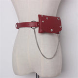 Women Leather Fanny Pack Bag Chain Belt Wallet Pouch