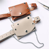 Women Leather Fanny Pack Bag Chain Belt Wallet Pouch