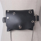 Women Leather Fanny Pack Bag Chain Belt Wallet Pouch