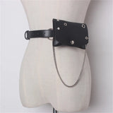 Women Leather Fanny Pack Bag Chain Belt Wallet Pouch