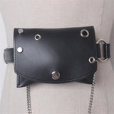 Women Leather Fanny Pack Bag Chain Belt Wallet Pouch