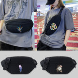 Feather Series Pattern Waist Bag Crossbody Travel Shoulder Chest Messenger