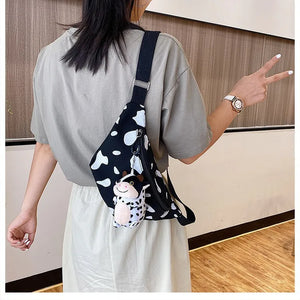 Cow Print Women Fanny Pack Adjustable Waist Handbag for Travel Sports
