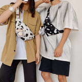 Cow Print Women Fanny Pack Adjustable Waist Handbag for Travel Sports