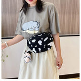 Cow Print Women Fanny Pack Adjustable Waist Handbag for Travel Sports