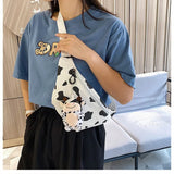 Cow Print Women Fanny Pack Adjustable Waist Handbag for Travel Sports