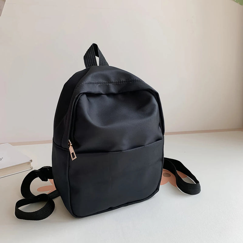 Nylon Women Backpack for School Girls Students Small
