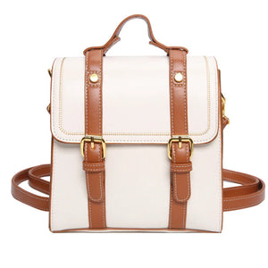 Women Backpack PU Leather School Bags Teenage Student Vintage Travel Bag