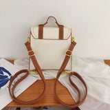 Women Backpack PU Leather School Bags Teenage Student Vintage Travel Bag