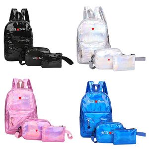 Women Backpack Leather Female Schoolbag Solid College Teenager Casual Book Bags