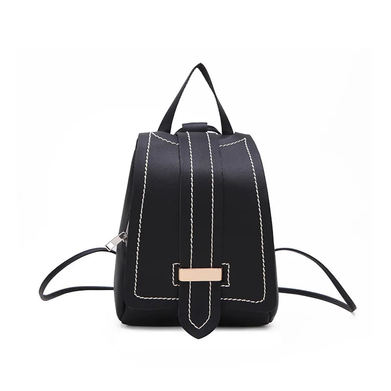 Retro Mini Leather Backpack for Women, Portable Travel Small Bag Purse