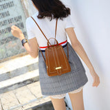 Retro Mini Leather Backpack for Women, Portable Travel Small Bag Purse