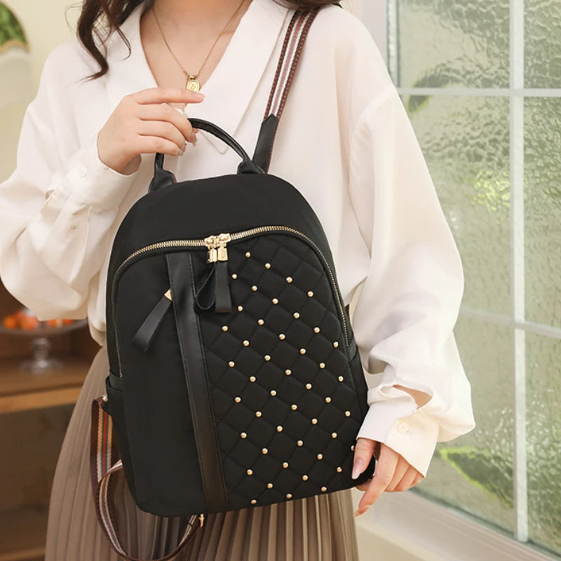 Rivet Oxford Cloth Backpack Waterproof Large Capacity Travel Bag