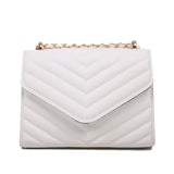 Women Small Square Leather Underarm Crossbody Chain Bag