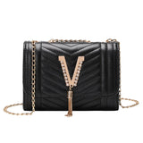 Embroidered Leather Chain Small Square Crossbody Bag Handbags