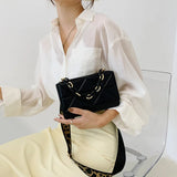 Embossed Leather Crossbody Bag with Chain Strap