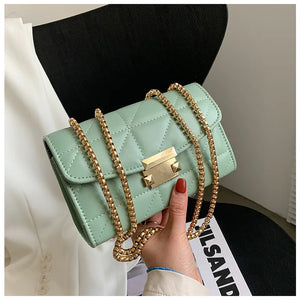 Women Shoulder Bag Chain Messenger Rhombus Handbag Crossbody Square Bag