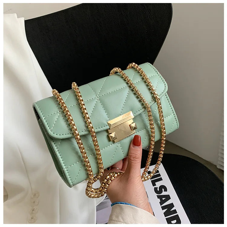 Women Shoulder Bag Chain Messenger Rhombus Handbag Crossbody Square Bag