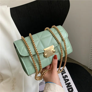 Women Shoulder Bag Chain Messenger Rhombus Handbag Crossbody Square Bag
