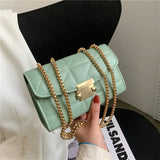 Women Shoulder Bag Chain Messenger Rhombus Handbag Crossbody Square Bag