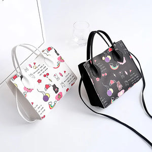 Women Bags Printing Painting Graffiti Handbag Large Capacity Bucket Bag