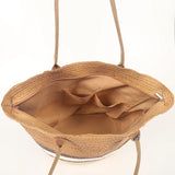 Boho Style Beach Bag & Vacation Hat Set, Straw Summer Tote