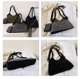 Women Diamond Handbag Large Capacity Shoulder Tote Ladies Crossbody Bag