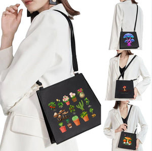 Women Mushroom Pattern Shoulder Bag Sweet Style Square Lady Handbag