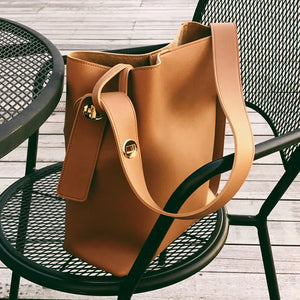Women Bucket Bag Leather Shoulder Bag Large Totes Handbags Female Casual