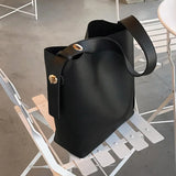 Women Bucket Bag Leather Shoulder Bag Large Totes Handbags Female Casual