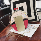 Women Cakes Shape Diamond Small Wallet Ladies Shoulder Bag