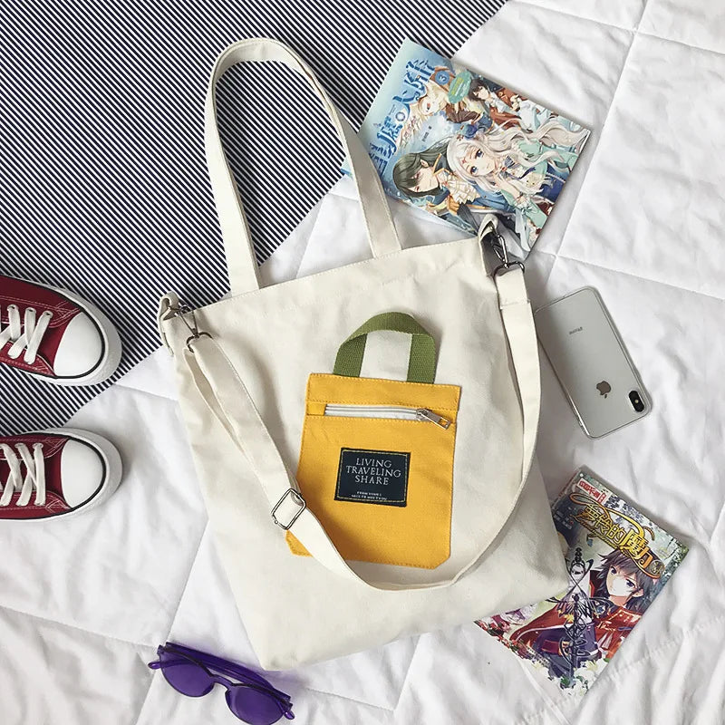 Women Canvas Bag Japan Korea Girls School Book Shoulder Messenger