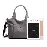 Women Canvas Handbags Retro Large Capacity Shoulder Bags Stylish Crossbody Totes