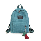 Canvas Tassel School Bags Travel Shoulder Backpack Large Capacity Rucksack