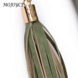 Women Cell Phone Purse Solid Shoulder Handbags Wide Strap Tassels Zip