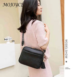 Women Cell Phone Purse Solid Shoulder Handbags Wide Strap Tassels Zip