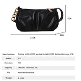Women Chain Shoulder Bag Zipper PU Handbag