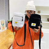 Women Corduroy Zipper Messenger Bag Autumn Winter Multi-layer Small Crossbody