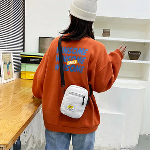 Women Corduroy Zipper Messenger Bag Autumn Winter Multi-layer Small Crossbody