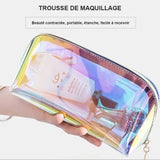 Women Cosmetic Bag Semi-circular Illusion Laser Makeup Bag Portable Dumpling Sha