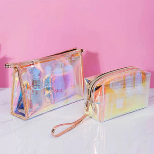 Women Cosmetic Bag Semi-circular Illusion Laser Makeup Bag Portable Dumpling Sha