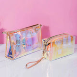 Women Cosmetic Bag Semi-circular Illusion Laser Makeup Bag Portable Dumpling Sha