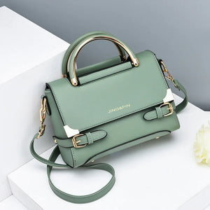 Women Cow Leather Handbag High Top Handle Purse Commute Cross Body Bag