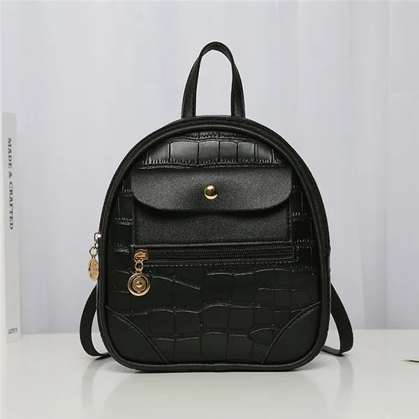 Crocodile Pattern Backpack for Women - Stylish Rucksack Handbag
