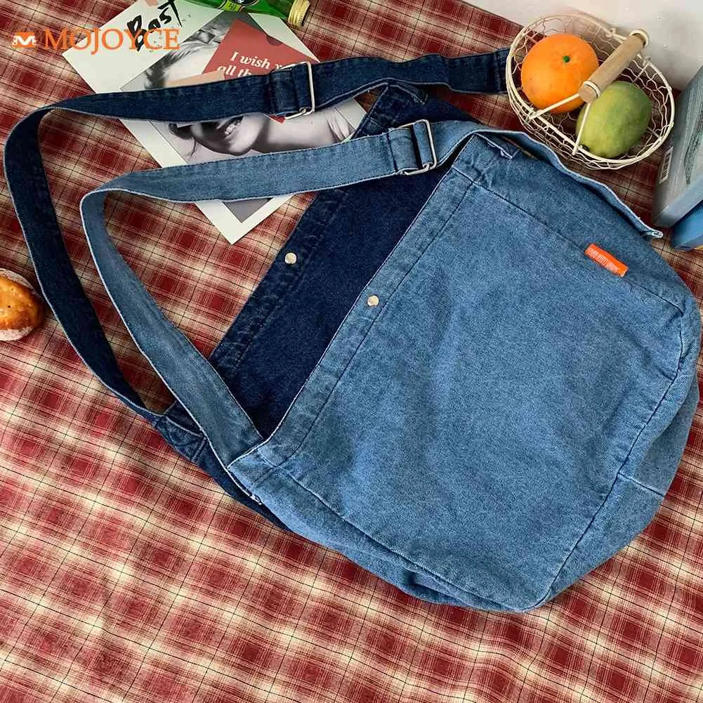 Women Denim Crossbody Bag Harajuku Shoulder Handbags Large Capacity