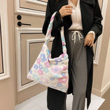 Floral Print Messenger Bag Crossbody Purse School Bag