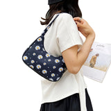 Daisy Print Shoulder Bag Stylish Handbag for Daily Use